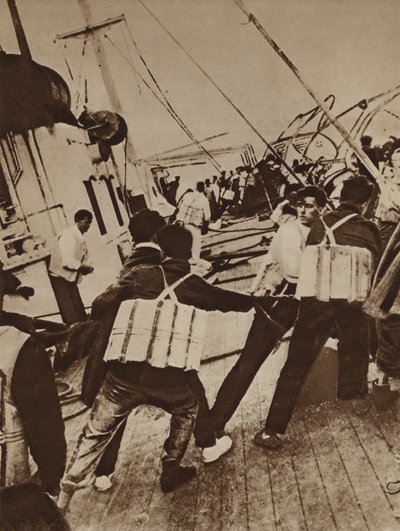 غرق السفينة فيستريس، فيرجينيا، الولايات المتحدة الأمريكية، 21 نوفمبر 1928 (صورة فوتوغرافية بالأبيض والأسود) بواسطة مصور أمريكي