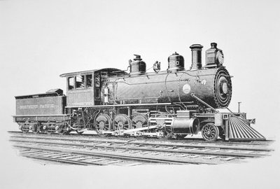 قاطرة من نوع التوحيد 2-8-0 بناها بالدوين في يونيو 1889 لسكة حديد شمال المحيط الهادئ (ليثو) بواسطة المدرسة الأمريكية