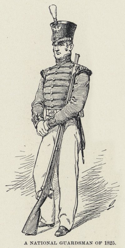 حارس وطني عام 1825 (ليثو) بواسطة المدرسة الأمريكية