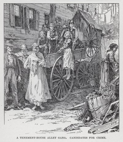 A Tenement-House Alley Gang ، المرشحون للجريمة (litho) بواسطة المدرسة الأمريكية