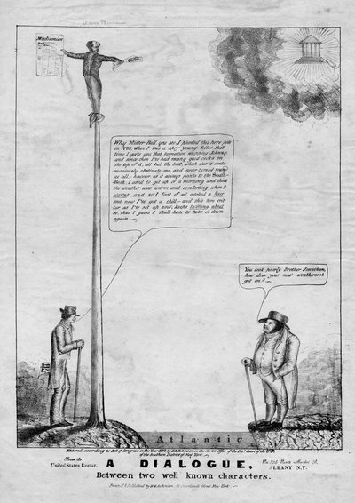 حوار بين شخصيتين معروفتين ، نشره HR Robinson ، New York ، 1837 بواسطة المدرسة الأمريكية