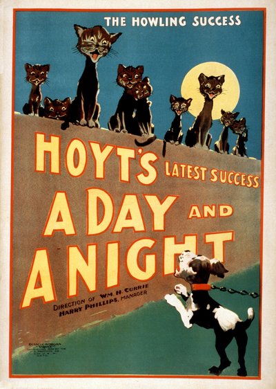 إعلان لتشارلز هويتس A Day and a Night ، pub.1899 بواسطة المدرسة الأمريكية