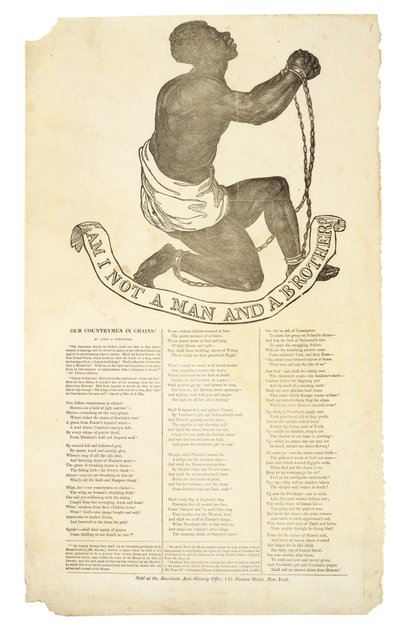 ألست رجلاً وأخ؟ ، ج. 1837 (نقش على الخشب على ورق منسوج) بواسطة المدرسة الأمريكية