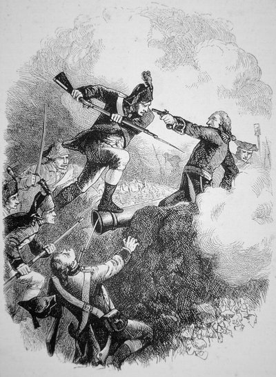 American General Anthony Wayne capturing the British stronghold at Stony Point with a daring bayonet attack in July 1779 (litho) بواسطة المدرسة الأمريكية