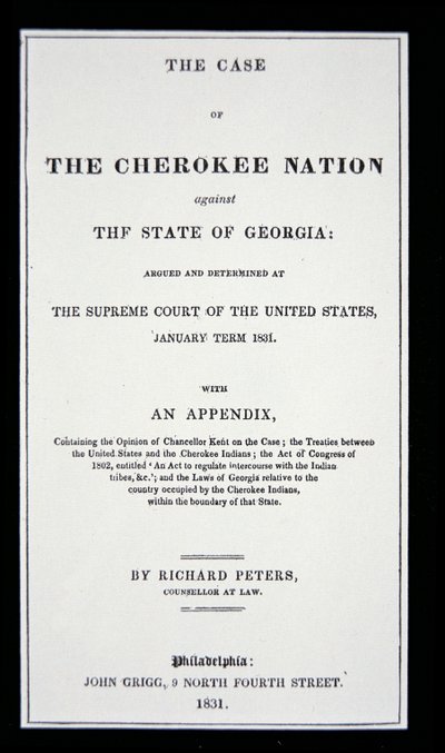 Anti-removal tract, by Cherokee Nation, in reponse to the forced removal of Indians from their homeland بواسطة المدرسة الأمريكية