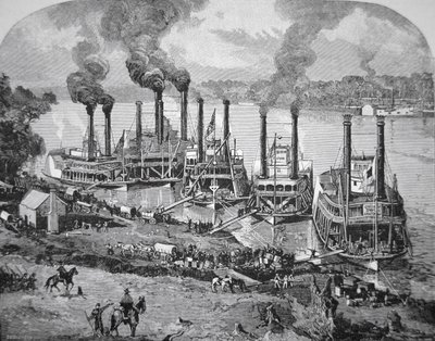 Battle of Shiloh also known as Pittsburg Landing, April 1862 (litho) بواسطة المدرسة الأمريكية