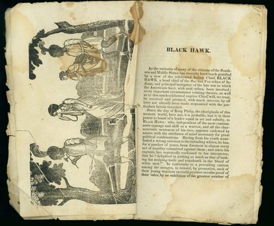 بلاك هوك ، من سرد الأسر والهروب الاستفزازي للسيدة جين لويس ، 1834 بواسطة المدرسة الأمريكية