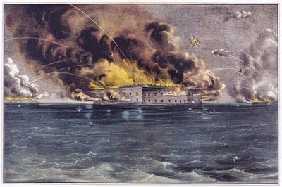 قصف فورت سمتر ، ميناء تشارلستون ، 12 و 13 أبريل 1861 ، حانة. 1861 بواسطة المدرسة الأمريكية