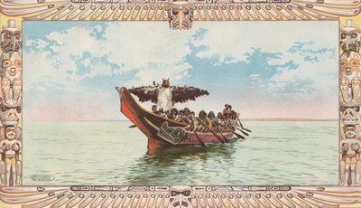 Canoe with Kwakiutl Bridal Party by Edward S. Curtis بواسطة المدرسة الأمريكية