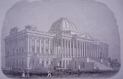 Capitol Building, Washington DC, USA, c.1848 (engraving) بواسطة المدرسة الأمريكية