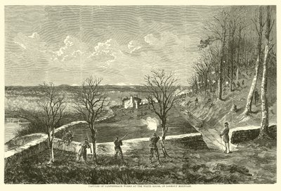 الاستيلاء على الأعمال الكونفدرالية في البيت الأبيض ، في جبل لوكأوت ، نوفمبر 1863 بواسطة المدرسة الأمريكية