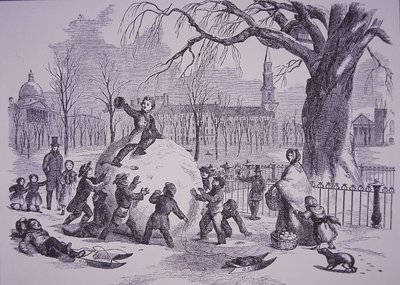 Christmas snowball, scene on Boston Common بواسطة المدرسة الأمريكية