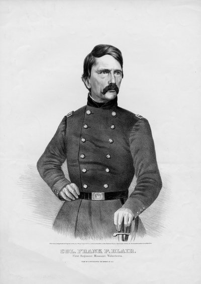 العقيد فرانك ب. بلير: فوج أول من متطوعي ميسوري ، حانة. بواسطة Currier & Ives ، 1861 بواسطة المدرسة الأمريكية