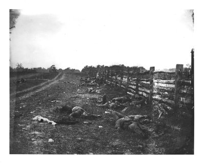 الميت الكونفدرالي على طول الجانب الغربي من Hagerstown Pike ، معركة Antietam ، 19 سبتمبر 1862 بواسطة المدرسة الأمريكية