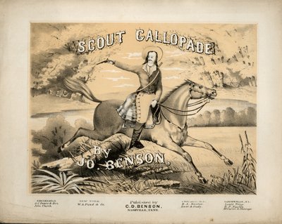 الغلاف من سجل نقاط Scout Gallopade ، بواسطة Jo. بنسون ، التي نشرتها سي دي بنسون ، ناشفيل ، تينيسي بواسطة المدرسة الأمريكية