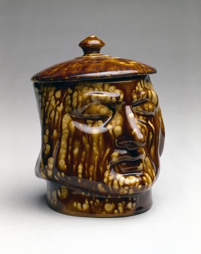 جرة مغطاة ، ج. 1850 (خزف) بواسطة المدرسة الأمريكية