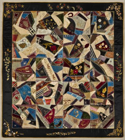 Crazy Quilt، c.1875-1900 (حرير ، بروكيد ومخمل) بواسطة المدرسة الأمريكية
