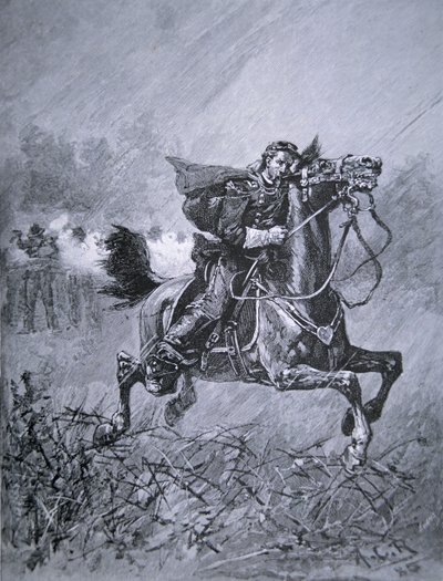 وفاة الجنرال فيليب كيرني (1815-1862) (نقش) بواسطة المدرسة الأمريكية