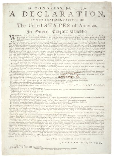 إعلان الاستقلال ، تشارلستون ، طبعه بيتر تيموثي (1725-1782) ، ج 2 أغسطس 1776 بواسطة المدرسة الأمريكية