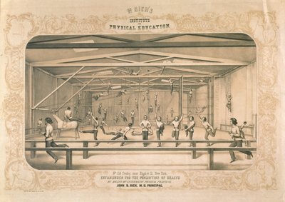 معهد د. ريتش للتربية الرياضية ، نقش وحانة. بواسطة Wm. إنديكوت وشركاه ، نيويورك ، 1850 بواسطة المدرسة الأمريكية