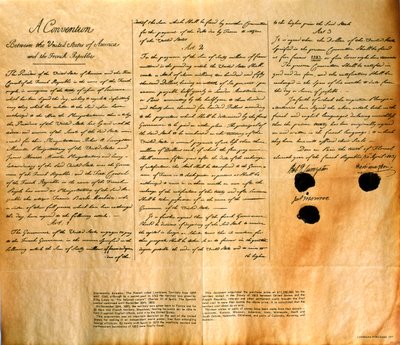 فاكس الاتفاقية لشراء الولايات المتحدة لويزيانا ، 30 أبريل 1803 بواسطة المدرسة الأمريكية