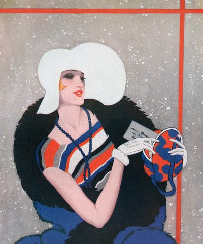 Fashionable Flapper on Her Way to a Party بواسطة المدرسة الأمريكية
