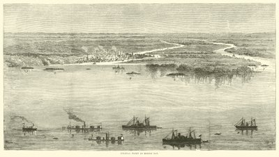 الأسطول الفيدرالي في خليج المحمول ، أغسطس 1864 بواسطة المدرسة الأمريكية