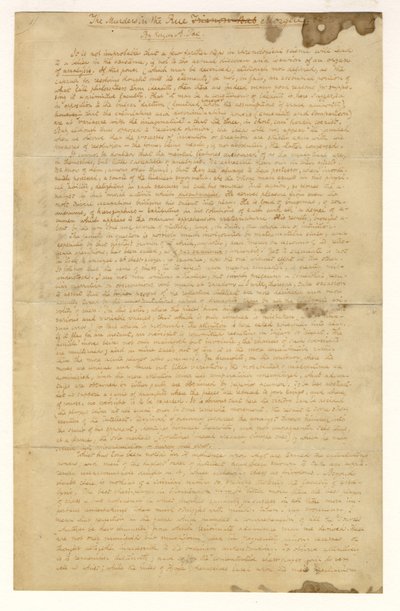 الصفحة الأولى من جرائم القتل في شارع مورج بواسطة إدغار آلان بو ، 1841 بواسطة المدرسة الأمريكية
