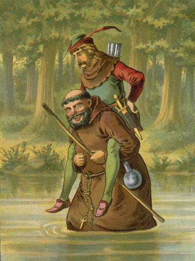 Friar Tuck يحمل روبن هود فوق الماء بواسطة المدرسة الأمريكية
