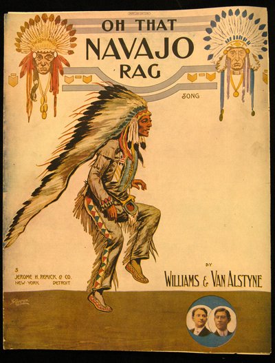 الغلاف الأمامي لـ Oh that Navajo Rag بقلم ويليامز وفان ألستين ، حوالي 1912 بواسطة المدرسة الأمريكية