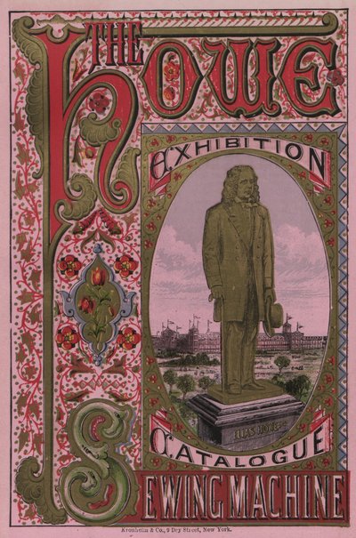 الغلاف الأمامي لكتالوج معرض ماكينة الخياطة ، 1876 بواسطة المدرسة الأمريكية