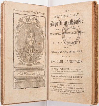صورة مقدمة من "The American Spelling Book" بقلم نوح ويبستر ، بوسطن ، 1789 بواسطة المدرسة الأمريكية