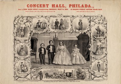 الجنرال توم ثومب وزوجته كوم. نوت وملكة جمال ميني وارن ، حانة. بواسطة Currier & Ives ، 1863 بواسطة المدرسة الأمريكية