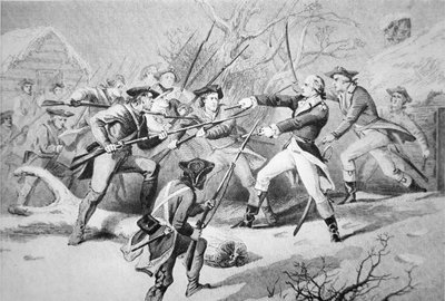 General Anthony Wayne attempts to quell a mutiny of Pennsyvanian troops from Morristown on New Year