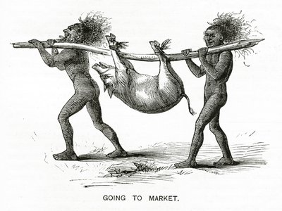 الذهاب إلى السوق ، رسم توضيحي من Appletons Journal ، 4 مايو 1872 بواسطة المدرسة الأمريكية