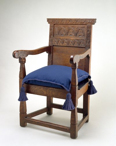 كرسي عظيم ، مقاطعة إسيكس ، ماساتشوستس ، 1640-85 (بلوط أبيض) بواسطة المدرسة الأمريكية
