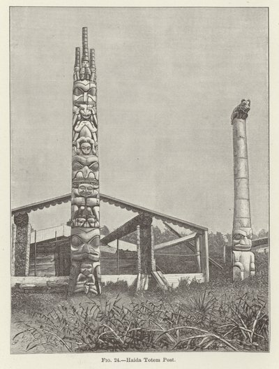 مشاركة Haida Totem Post بواسطة المدرسة الأمريكية