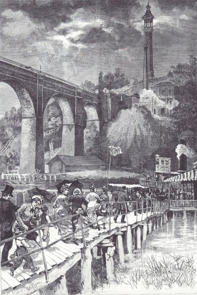 High Bridge across Harlem River, carrying fresh water from Westchester County to Central Park reservoir بواسطة المدرسة الأمريكية