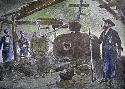 "Hill-Billy Moonshine Still" بواسطة المدرسة الأمريكية