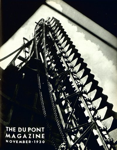 الآلات الصناعية ، الغلاف الأمامي لمجلة DuPont ، نوفمبر 1930 بواسطة المدرسة الأمريكية