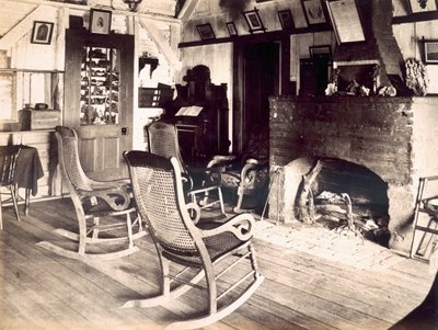 داخل كوخ خشبي أمريكي ، 1880s بواسطة المدرسة الأمريكية