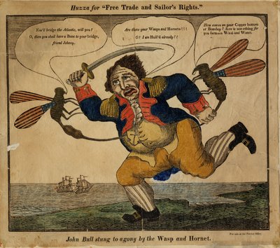 أصر جون بول على عذاب ال دبور و الدبور ، 1813 (قطع الإغاثة الملونة) بواسطة American School