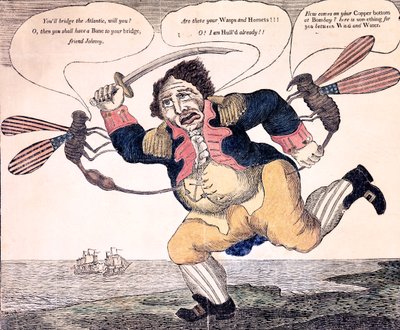 سحق جون بول من العذاب من قبل دبور وهورنت ، c.1813 بواسطة المدرسة الأمريكية