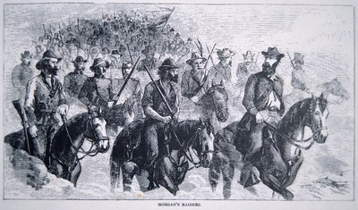 جون هانت مورغان (1825-64) غزاة (ليثو) بواسطة المدرسة الأمريكية