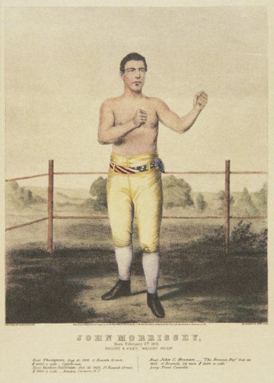 John Morrissey, from a contemporary print (colour litho) بواسطة المدرسة الأمريكية
