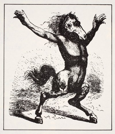 Kelpie Water Demon ، من The World Guide to Gnomes ، Fairies ، Elves and Little Little People by Thomas Keightley (1789-1872) تم نشره عام 1880 ، (نقش BW) بواسطة المدرسة الأمريكية