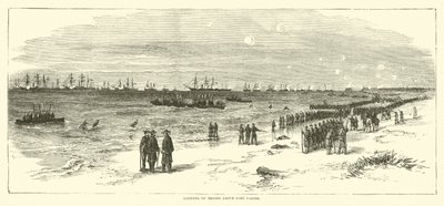 هبوط القوات فوق حصن فيشر ، يناير 1865 بواسطة المدرسة الأمريكية
