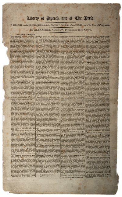 حرية الكلام والصحافة ، 1799 يناير بواسطة المدرسة الأمريكية