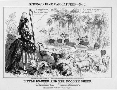 Little Bo-Peep وأغنامها الحمقاء ، نشرتها TW Strong ، New York ، 1861 بواسطة American School
