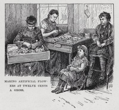 Making Artificial Flowers at Twelve Cents a Gross (litho) بواسطة المدرسة الأمريكية